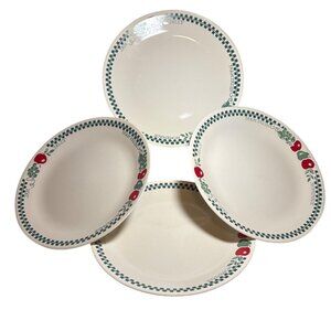 Corelle by Corning Dinner Plates Farm Fresh 10.25" Red & Green Fruit Design USA